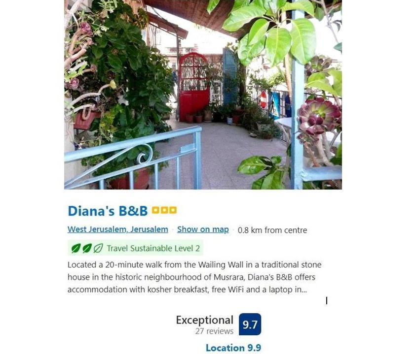 Diana'S B&B Иерусалим Экстерьер фото